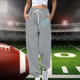 thumbnail image 2 of gakvbuo Tapered Running Baggy Bottom Sweatpants For Women Cargo Pants Drawstring High Waist Sporty Gym Athletic Fit Jogger Pants Trousers With Pockets, 2 of 4