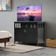 thumbnail image 4 of Costway Armario moderno, aparador servidor de cocina con estante regulable y 2 puertas, Tabla de consola de Madera / Soporte de la TV / Gabinete de Exhibición / Armario para la Sala de Estar, Negro, 4 of 5