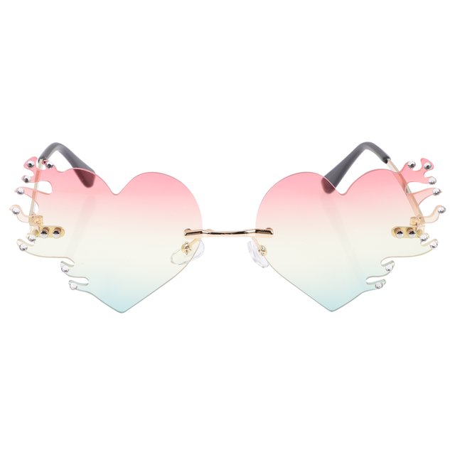1 Pair Flame Eyeglasses Fashion Frameless Sunglasses Party Eyeglasses Props