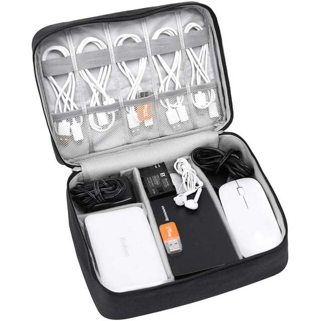 Electronic Organizer Travel Universal Cable Organizer Electronics Accessories Cases for Cable, Charger, Phone, USB, SD Card