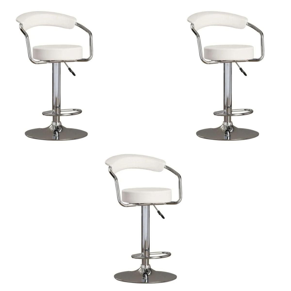 Heavenly Collection Adjustable Stool with stainless steel base. SET OF 3