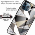 thumbnail image 4 of New For Iphone 13 Pro Max Abstract Marble Pattern Glass Protective Case (rhombus Golden), 4 of 5