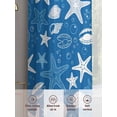 thumbnail image 6 of Blue Summer Sheer Curtains 54 Inch Long 2 Panels, Starfish Shell Bubble Nautical Coastal Light Filtering Rod Pocket Curtains, Sheer Voile Drapes for Living Room Bedroom, 52"x54", 6 of 8