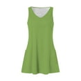 thumbnail image 6 of RYDCOT Women's V Neck Tank Dress Casual Summer Beach Sun Dresses Sleeveless Tunic Mini T Shirt Dress Sundress with Pockets Sale Green, 6 of 7