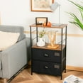 thumbnail image 3 of Costway 2 Drawer Dresser w/Shelf Storage Tower Nightstand End Table Chest Black, 3 of 10
