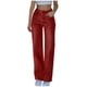 thumbnail image 4 of Pincandy Women's Solid Color Casual Pants with Leather-Look Buttons - Elastic Waist, Zipper Fly, Loose Wide Leg Fit with Pockets, Stylish Addition to Your Wardrobe, 4 of 7