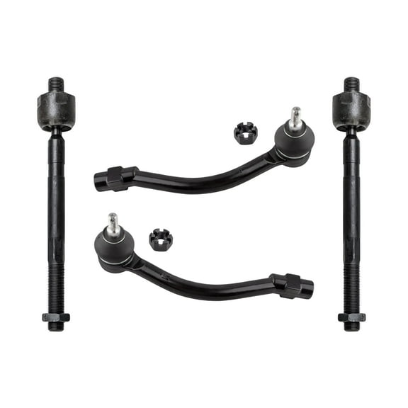PartsW - 4 Pc Front Inner & Outer Tie Rod Ends, Steering LEFT RIGHT Side Kit for Hyundai Elantra, Hyundai Elantra Coupe, Hyundai Elantra GT, Hyundai Veloster / ES801074 ES801075 EV800886