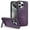 Darkpurple, variant on Allytech Luxury Case for iPhone 15 Pro with Hidden Kickstand, [Compatible with MagSafe], Premium PU Leather + Soft TPU Inner Shockproof Anti-Fall Protective Slim Fashion Case - Darkpurple