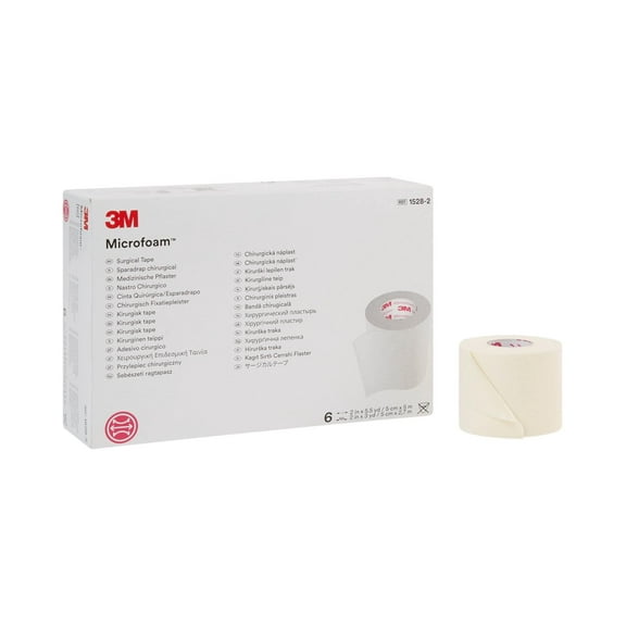 3M Microfoam Hypoallergenic Elastic Foam Surgical Tape, 2'' x 5-1/2 yds