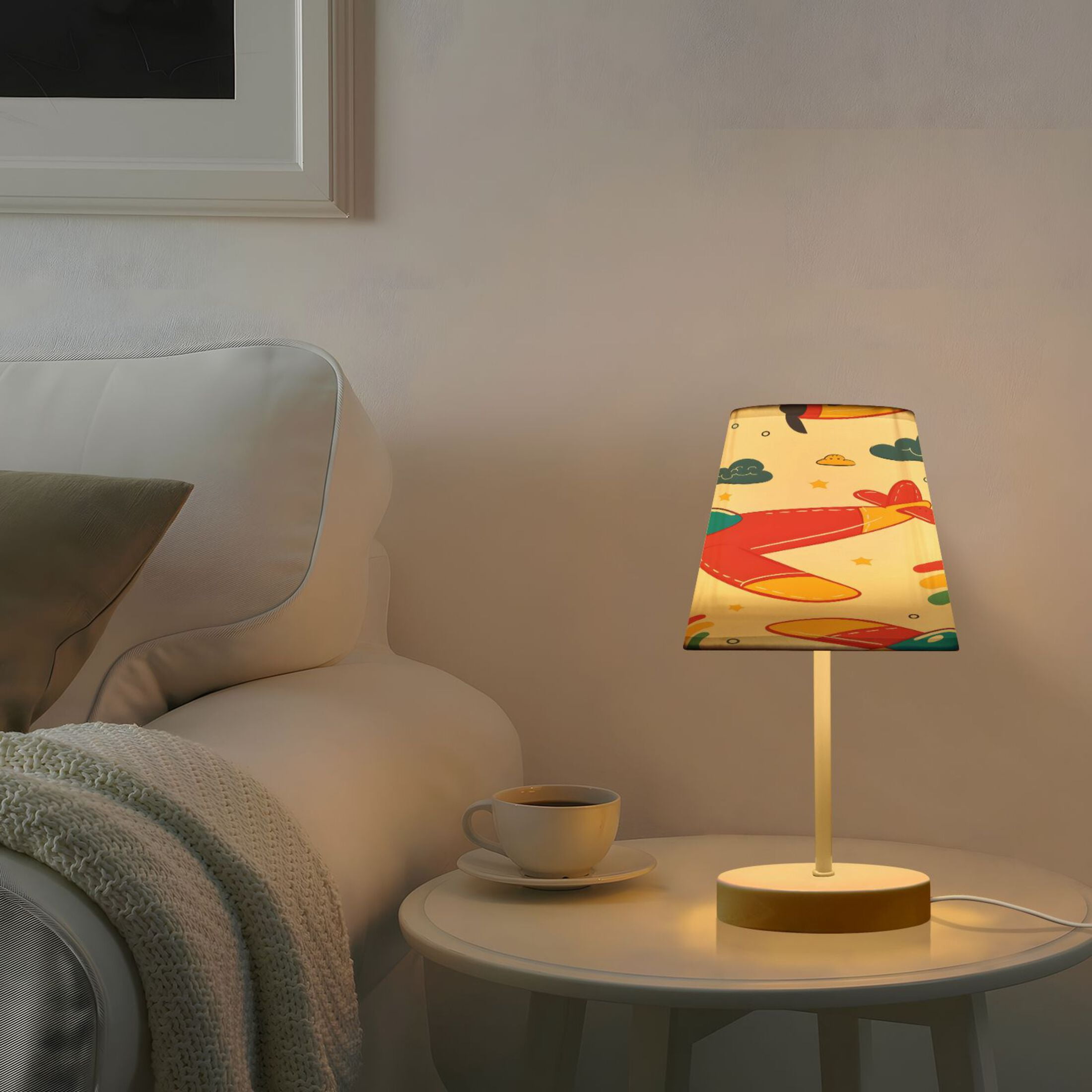 Cartoon Airplane Desk Lamp LED Table Nightstand Lamps with 3 Color Temperatures for Home Bedroom Living Room Decor 8x12