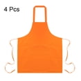 thumbnail image 3 of Unique Bargains 4pcs Kitchen Cooking Aprons 75x65cm Polyester Artist Painting Apron with 2 Pockets for Women Men Chef, Orange, 3 of 5