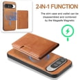 thumbnail image 4 of ELEHOLD For Google Pixel 9 / 9 Pro Case, PU Leather 2-in-1 Magnetic Detachable Leather Credit Card Slot Shockproof Wallet Case Cover For Google Pixel 9 / 9 Pro ,Brown, 4 of 7