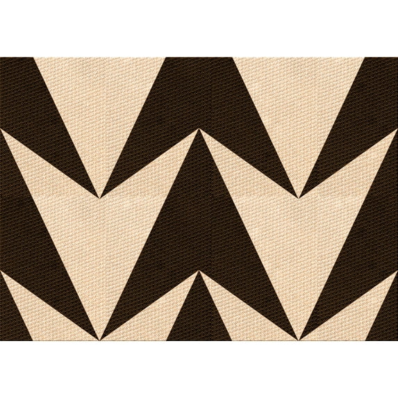 Ahgly Company Machine Washable Indoor Rectangle Transitional Black Brown Area Rugs, 7' x 9'