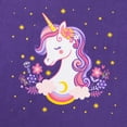 thumbnail image 4 of HILEELANG Little Girls' Long Sleeve Tee Shirt Cotton Crewneck Unicorn Graphic Tops T-Shirts Blue Pink 3 Packs Sets 6Years, 4 of 7