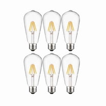 Sunshine Lighting B3166963 Sunlite LED ST19 Edison Light Bulb - E26 Base - 4.5W - 400 Lumens - 2700K - Warm White - Pack of 6