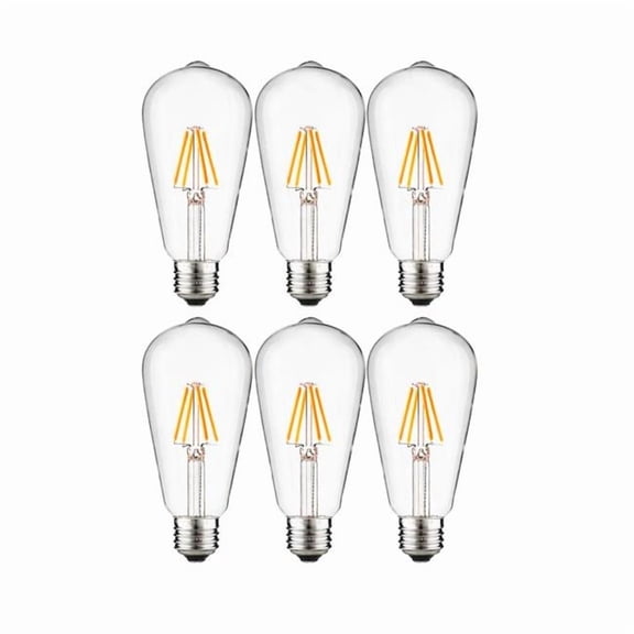 Sunshine Lighting B3166963 Sunlite LED ST19 Edison Light Bulb - E26 Base - 4.5W - 400 Lumens - 2700K - Warm White - Pack of 6