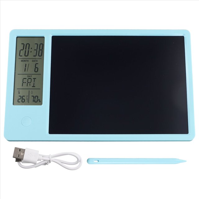 Calendario de Escritorio Electrónico Multifuncional Tablero de Escritura A Mano LCD con Reloj Despertador Tablero de Mensajes LCD de Temperatura de Humedad,A