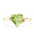 thumbnail image 4 of Rosec Jewels Natural Peridot Heart Engagement Ring 2 Carat (8 mm, AAA Grade) - Womens Peridot Diamond Ring with Bypass Shank, 10K Yellow Gold, US 11.00, 4 of 8