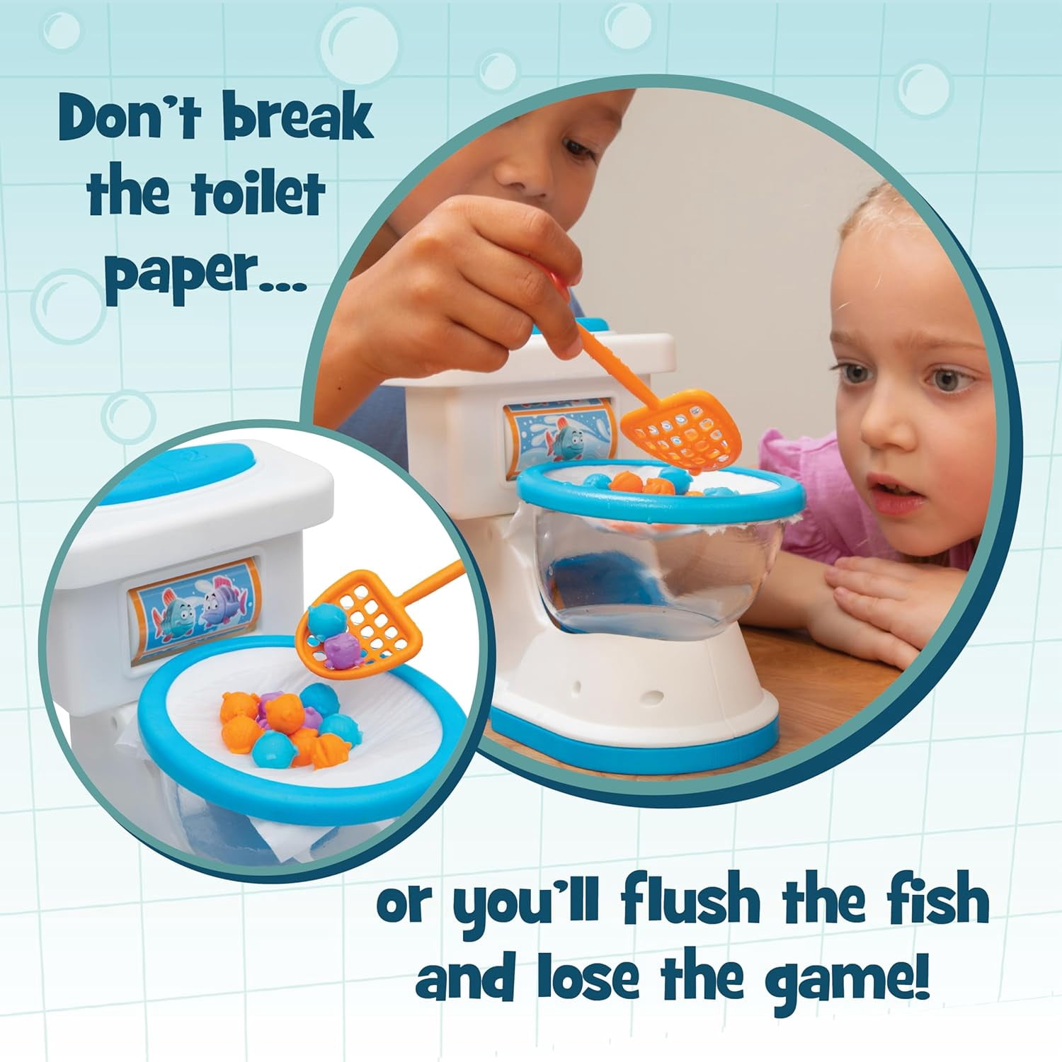 PlayMonster, Don't Flush the Fish, Kids & Family Games, Board Game for Children Ages 4 and up