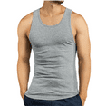 thumbnail image 2 of 3 Pack Men's A-Shirts 100% Cotton Ribbed Underwear Tank Top Solid Casual Menswear S-3XL Regular Big & Tall Workout Breathable Sleeveless Plain Classic, 2 of 3