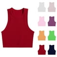 thumbnail image 4 of Quinlirra Tank Top For Women Cropped Women's Round-Neck Tight Sleeveless Solid Color Camisoles Sports Yoga Elastic Tank Tops, 4 of 4