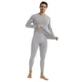 thumbnail image 2 of Zimjoy Men's Thermal Underwear Long Johns Fleece Lined Thermals Top and Bottom Sets Skiing Base Layer Thermal Underwear for Cold Weather, Light Gray 3XL, 2 of 5