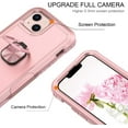 thumbnail image 7 of Petocase for iPhone 13 Case,Heavy Duty Full Body Shockproof Kickstand with 360° Ring Holder Support Car Mount Hybrid Bumper Silicone Hard Back Phone Cover,Rose Gold, 7 of 7