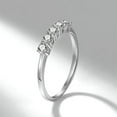 thumbnail image 3 of 3mm Wedding Thin Band Women's 925 Silver 0.1CT Cz 5 Stones Party Ring Size 4-9, 3 of 5