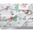 thumbnail image 2 of Soimoi White Rayon Fabric Snowman & Tree Christmas Decor Fabric Printed Yard 56 Inch Wide, 2 of 5
