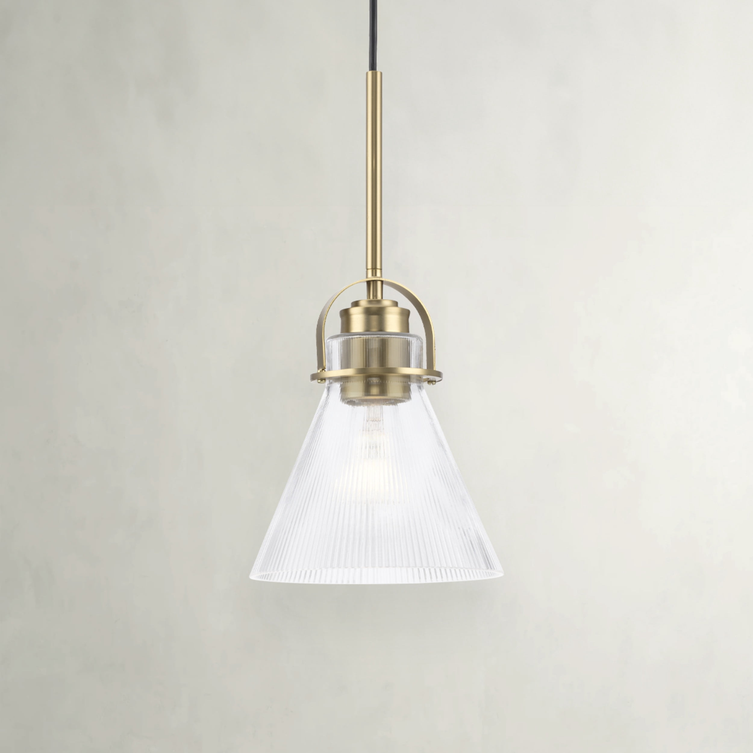 Avec 7.75 in. 1-Light Brushed Gold Industrial Pendant