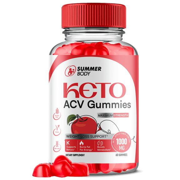 (1 Pack) Summer Body Keto ACV Gummies - Apple Cider Vinegar Supplement for Weight Loss - Energy & Focus Boosting Dietary Supplements for Weight Management & Metabolism - Fat Burn - 60 Gummies