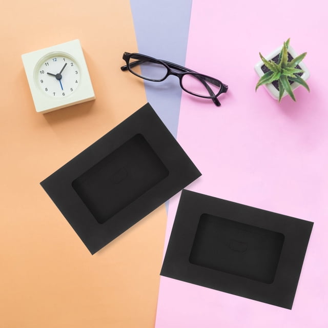 CATIEBYE 30Pcs Black Craft Paper Cardboard Frames with Full Window Envelopes for Letter Organization