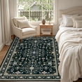 thumbnail image 4 of 6x9 Area Rugs Living Room Rug: Washable Vintage Boho Medallion Rug No Slip Stain Resistant Soft Carpet Indoor Floor Large Carpets for Bedroom Dining Room Farmhouse Nursery Hallway Home Office Black, 4 of 18