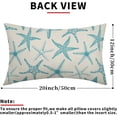 thumbnail image 3 of Aqua Starfish Lumbar Pillow Covers 12X20 Inch Set of 2 Beach Ocean Coastal Decorative Rectangular Pillow Cases Summer Nautical Cotton Linen Cushion Case Home Decor for Sofa Couch Outdoor, 3 of 6