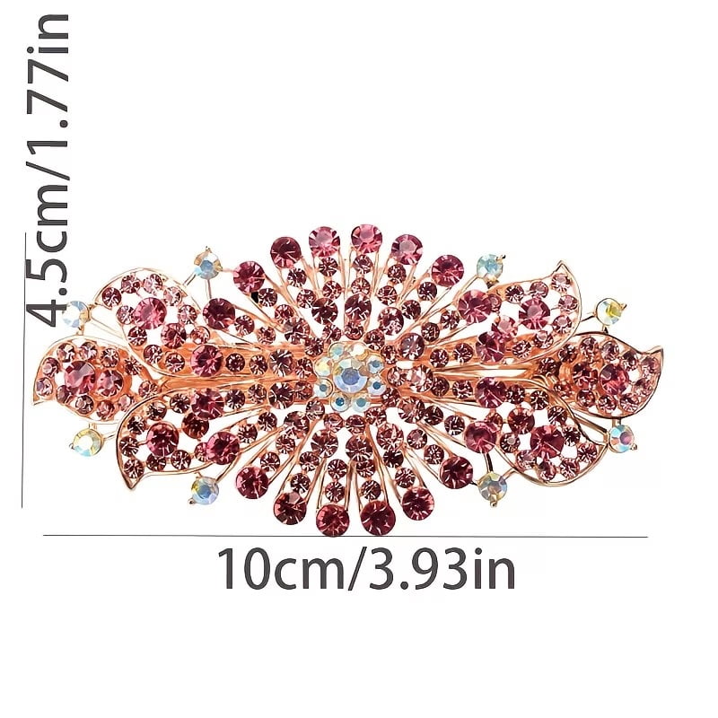 1pc, fashionable flower rhinestone spring clip hair accessories