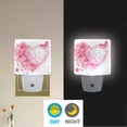 thumbnail image 5 of LED Sensor Night Light Auto On/Off Dusk to Dawn Lamp for Bedroom Hallway Floral Heart with Pink Glitter 2 Pack, 5 of 7