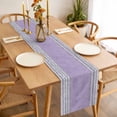 thumbnail image 3 of Purple Silver Stripes Table Runner - 60 Inch Long, Kitchen Dining Table Runner Dresser Scarves, Modern Ombre Abstract Aesthetic Farmhouse Decor for Coffee Tables Wedding Party Banquet, 3 of 8