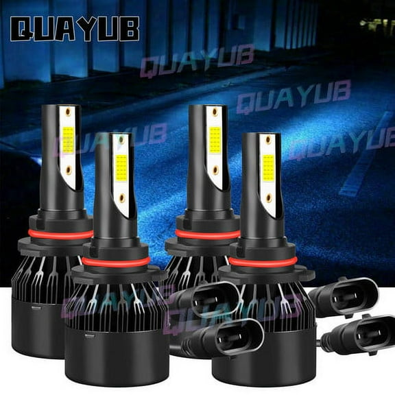 For Isuzu Ascender 2003-2008 4x Ice Blue LED High/Low Beam 9005 9006 Headlight Bulbs