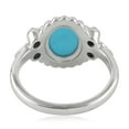 thumbnail image 3 of KIRAN FINE JEWEL Oval Turquoise Turquoise Sapphire Cocktail Band Ring 925 Sterling Silver Wedding Women Gemstone Statement Jewelry Gift For Her, 3 of 5