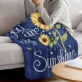 thumbnail image 3 of You Are My Sunshine Blanket Soft Cozy Warm Throw Blanket for Couch, Plush Fuzzy Flannel Fleece Blankets for Sofa, Yellow Sunflowers Cute Bees Heart Blue Bed Blankets Gifts for Men, 50"x60", 3 of 9
