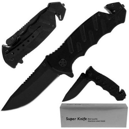 Whetstone Tough Rescue Spring-Assist Folding Knife, Black