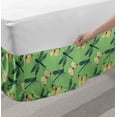 thumbnail image 2 of Dragonfly Bed Skirt, Random Design of Wild Nature Insects Cabbage Butterflies, Elastic Bedskirt Dust Ruffle Wrap Around for Bedding Decor, 4 Sizes, Petrol Blue Pale Green, by Ambesonne, 2 of 2