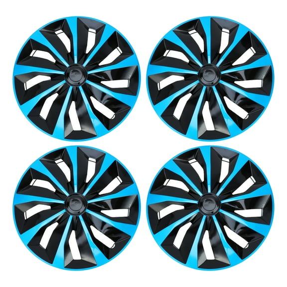 Unique Bargains 4Pcs R14 / 14 Inch Universal Car Wheel Rim Hub Cover Wheel Hub Caps Black Blue