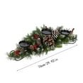thumbnail image 3 of 30 Inch Christmas Table Centerpiece, 3-Candle Holder With Artificial Holly Berries Pine Cones, For Dining Table Holiday Party Fireplace Decoration, 3 of 6