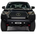 thumbnail image 5 of Vijay Compatible with 2016-2017-2018-2019-2020-2021-2022-2023 Toyota Tacoma Front Bumper Textured Black Steel with Lights and D-rings, 5 of 8