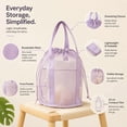 thumbnail image 3 of Portable Hanging Mesh Shower Caddy with External Pocket Sandproof Travel Tote Gym Camping Dorm Bathroom Toiletry Organizer for Men Women, 3 of 6