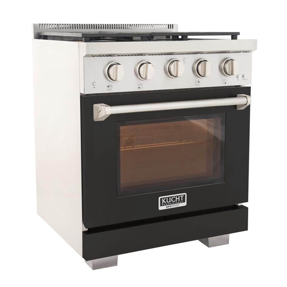 Pemberly Row 30" Natural Gas Range in Black with True Simmer Burners