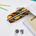 thumbnail image 6 of Cauagu Tangerine Print Leather Pencil Pen Case - Stationery Bag Portable Stationery Bag Big Capacity Pencil Pouch Cosmetic Organizer Bag for Men & Women, 6 of 7