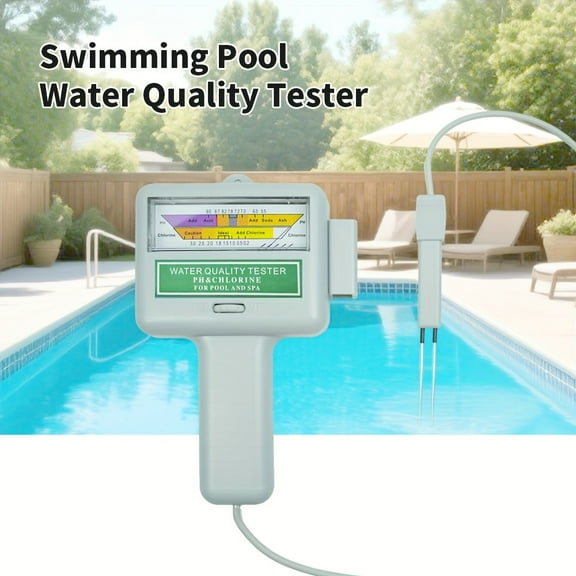 2-in-1 Portable Water Tester, Digital pH and Chlorine Meter for Pools, Hot Tubs, and Fish Tanks | Easy-Read LCD Display | Durable & Lightweight for Aquatic Health Monitoring