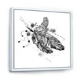 thumbnail image 3 of Designart 'Black and White Feathers Impression' Traditional Framed Canvas Wall Art Print, 3 of 5
